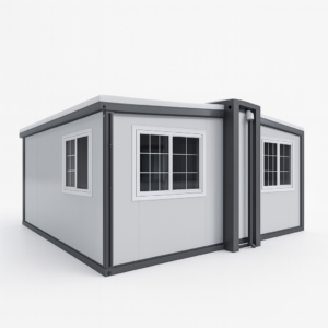 Faltcontainer Sozial, Wohnen T1 – Weiß 25 m²