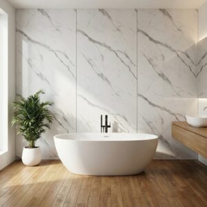 Wandpaneel C-PANEL PRO A972 2900x1220 mm – Weiß Marmor – Kohlefaserplatte