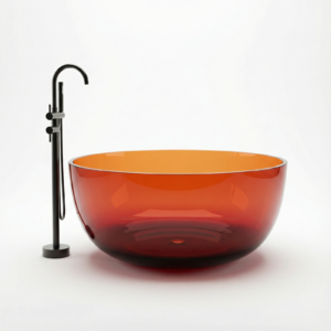 Freistehende Badewanne BURSZTEEN H-8815 Ø1500x560 mm gradient bernsteinfarben