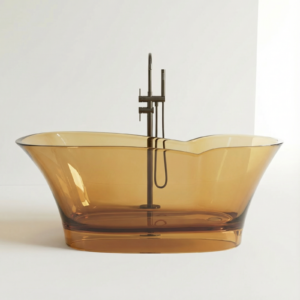 Freistehende Badewanne BURSZTEEN H-8831 165x76x68 cm – bernsteinfarben