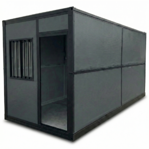 Faltcontainer – Sozial, Büro, Lager 14 m² – Schwarz, mobil