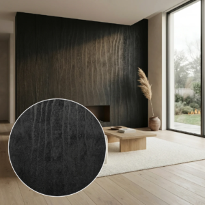 Dekoratives Wandpaneel Onda Mineral Nero 3000x1200 mm – Schwarz