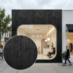 Fassadenoberfläche Onda Mineral Nero 3000×1200 mm – Panel, Fassadenplatte