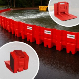 Gerade Hochwasserschutzbarriere – Modulares Sperrsystem 77x83x77 – Mobil