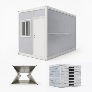 Kontener Składany – Stróżówka socjalny 7 m² – Biały, mobilny