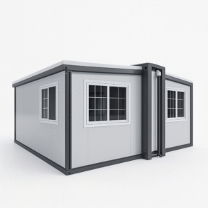 Contenedor plegable social y residencial T1 – Blanco, 25 m²