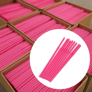 Rurki plastikowe wielorazowe 200 szt-GJKI1234426, Różowe
