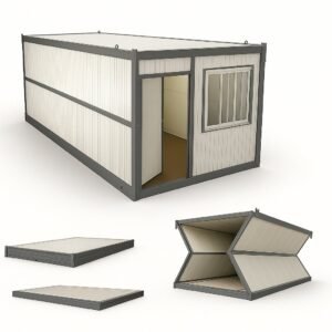 Skladací kontajner – Sociálny, kancelársky, skladový 14 m² – Antracitový rám, mobilný