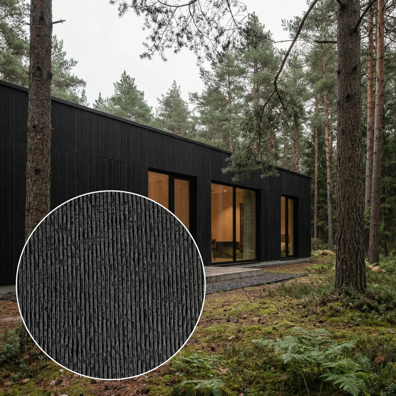 Płyta elewacyjna Line Mineral Nero 3000x1200 mm - Czarna, panel na elewacje