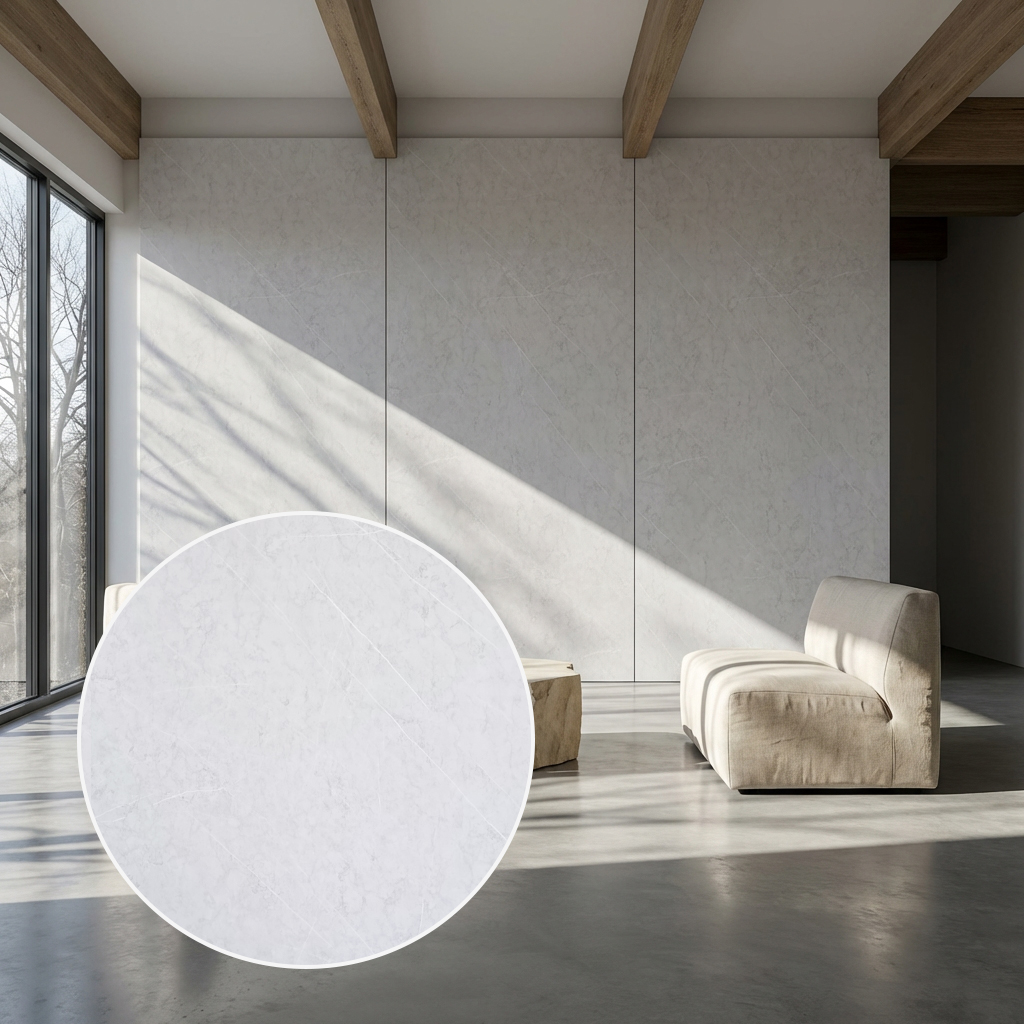 Panel węglowy ścienny Marmo Grigio Jasnoszary | Carbon Deco wodoodporny 2900×1220 mm | A6821-1