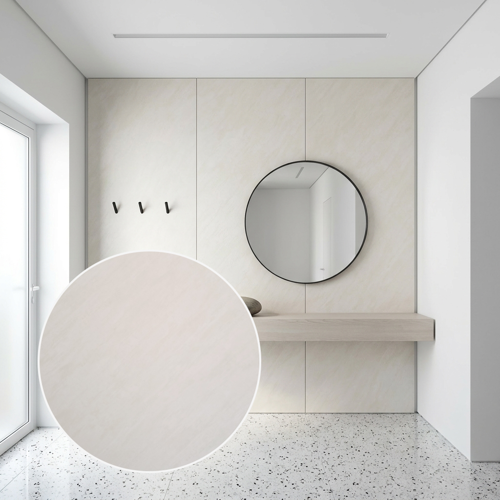 Panel węglowy ścienny Cemento Crema Kremowy | Carbon Deco wodoodporny 2900×1220 mm | A7625-5