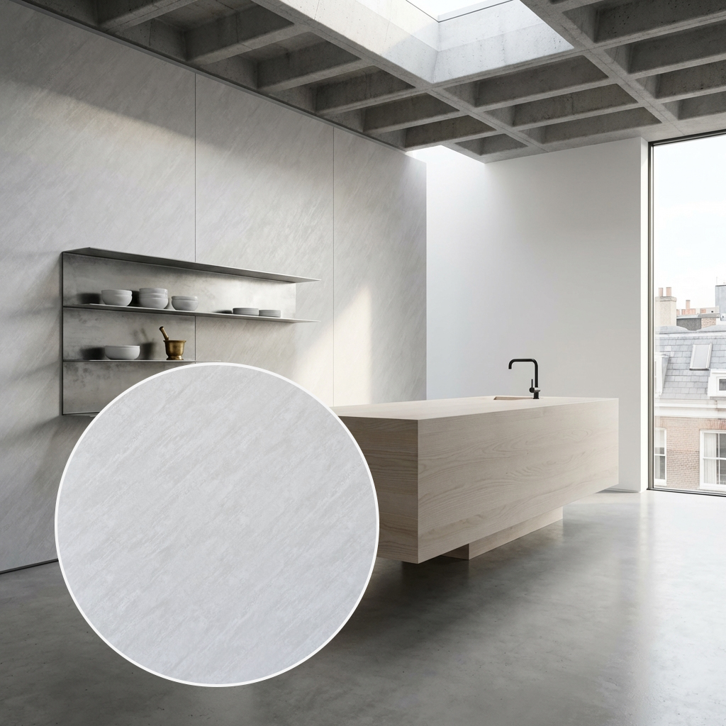 Panel węglowy ścienny Cemento Cenere Jasnoszary | Carbon Deco wodoodporny 2900×1220 mm | A7625-7