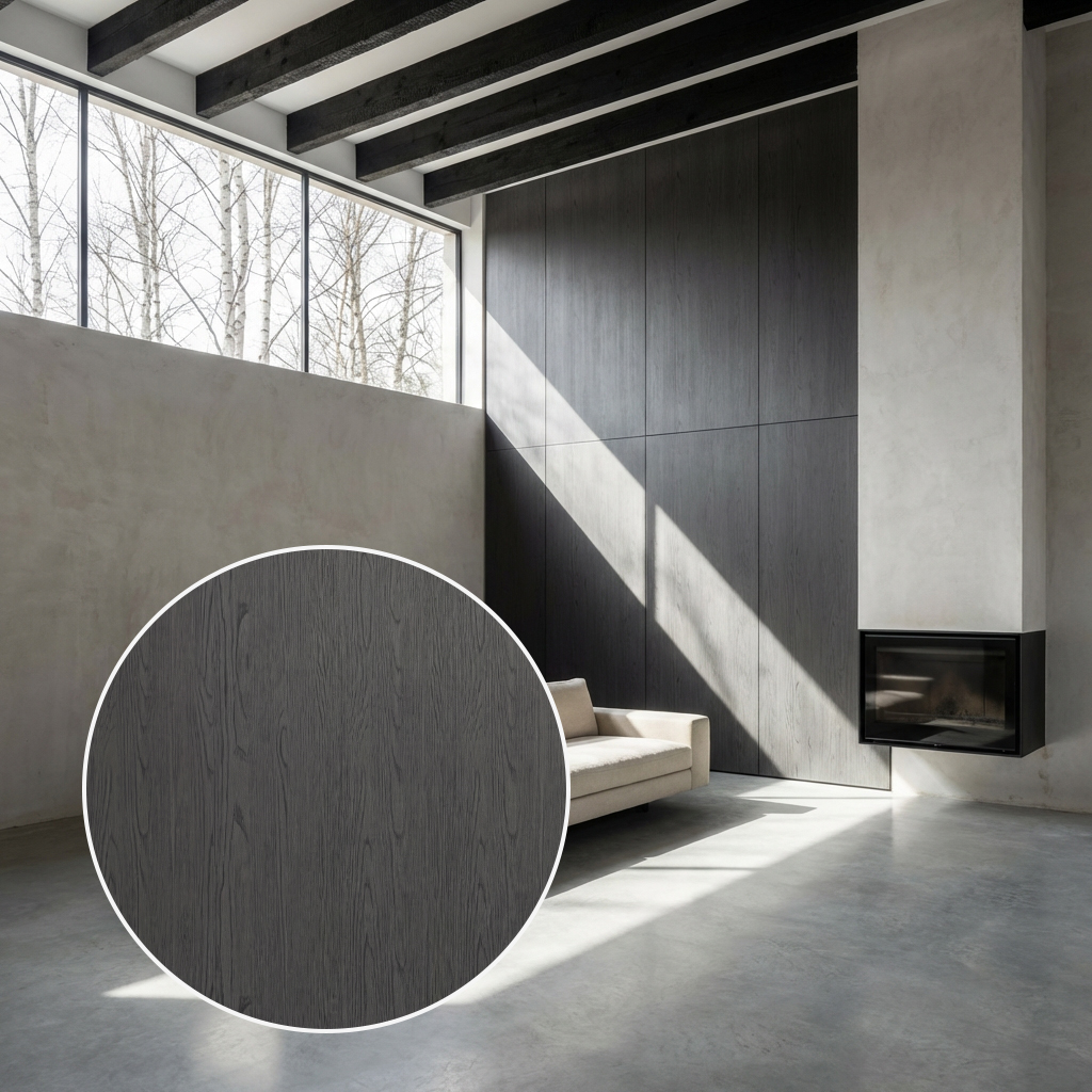 Panel węglowy ścienny Rovere Wood Grafite Ciemnoszary | Carbon Deco wodoodporny 2900×1220 mm | GT22