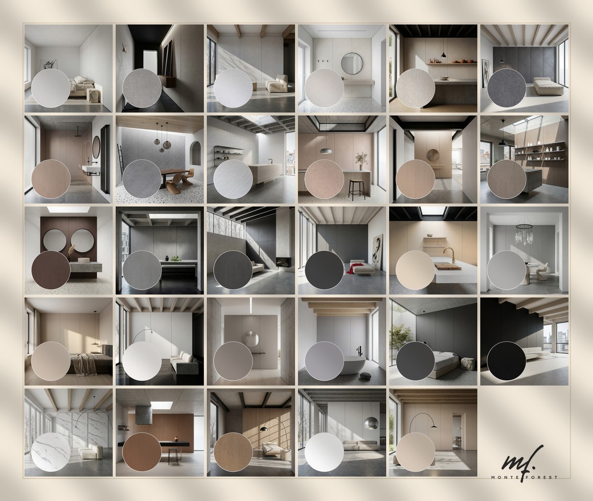 Wzornik paneli węglowych Carbon Deco 5 mm — wszystkie 29 modeli Wzornik paneli węglowych Carbon Deco 5 mm — komplet 29 modeli z kolekcji Stucco, Lino, Marmo, Cemento, Arenaria, Frassino, Bambu, Rovere Wood, Quarzo i Puro