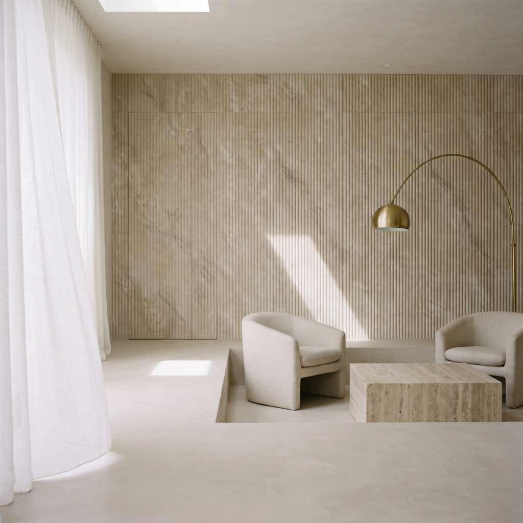 Dolomitic Marble Pillar Clay Bank beżowobrązowy — salon
