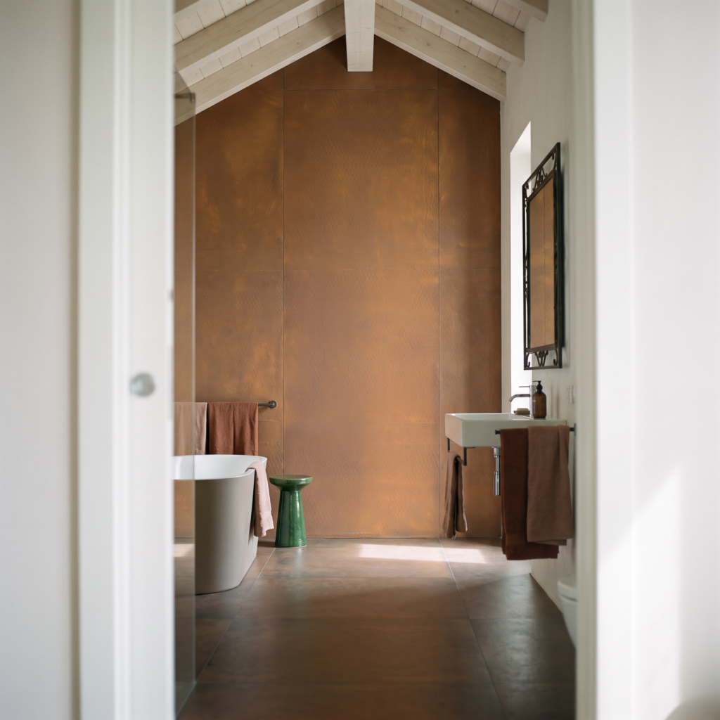 Rust Board Medium Plaid rdzawy — łazienka
