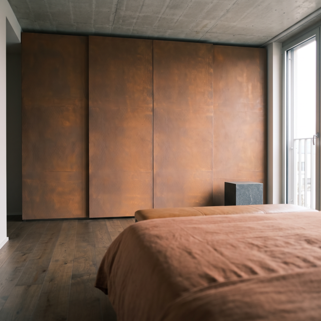 Rust Board Medium Plaid rdzawy — sypialnia