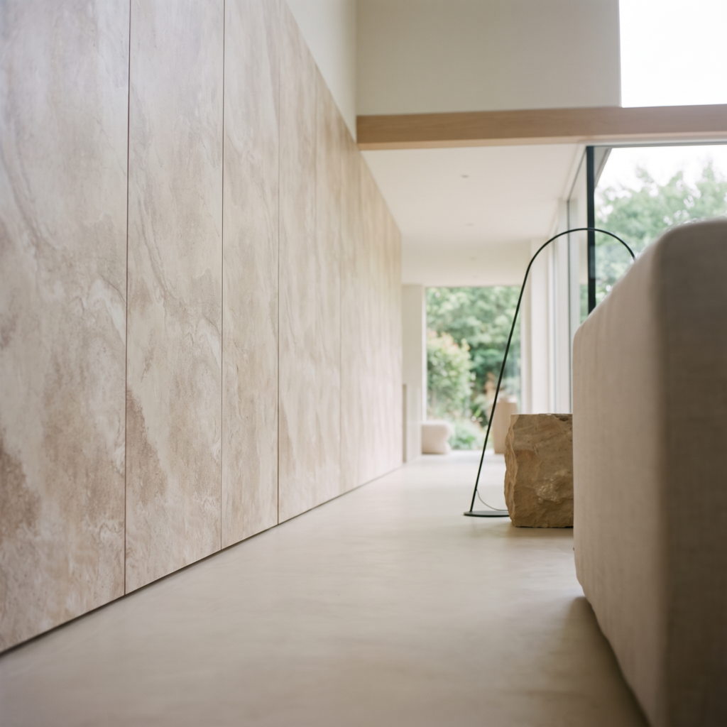 Dolomatic Travertine Clay Bank beżowobrązowy — salon