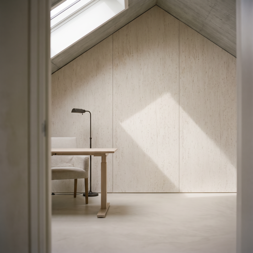 Roman Huge Travertine White Golden beżowy — gabinet
