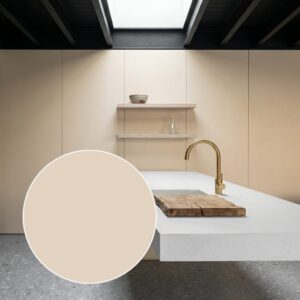 Pannello murale in carbonio Quarzo Crema Color crema con glitter | Carbon Deco impermeabile 2900×1220 mm | M1901