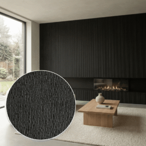 Panneau mural Line Mineral Nero 2900x1200 mm - Noir, panneau décoratif pour mur